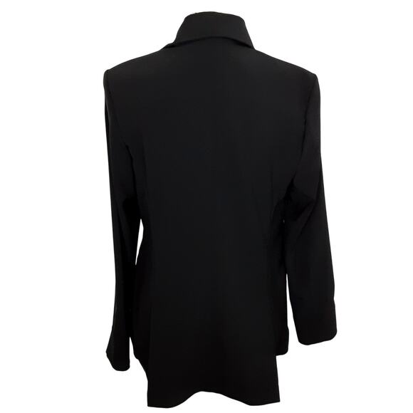 MM Lafleur O'Hare Boyfriend Blazer Black Everyday Crepe Double Breasted Womens 6 - Picture 2 of 12
